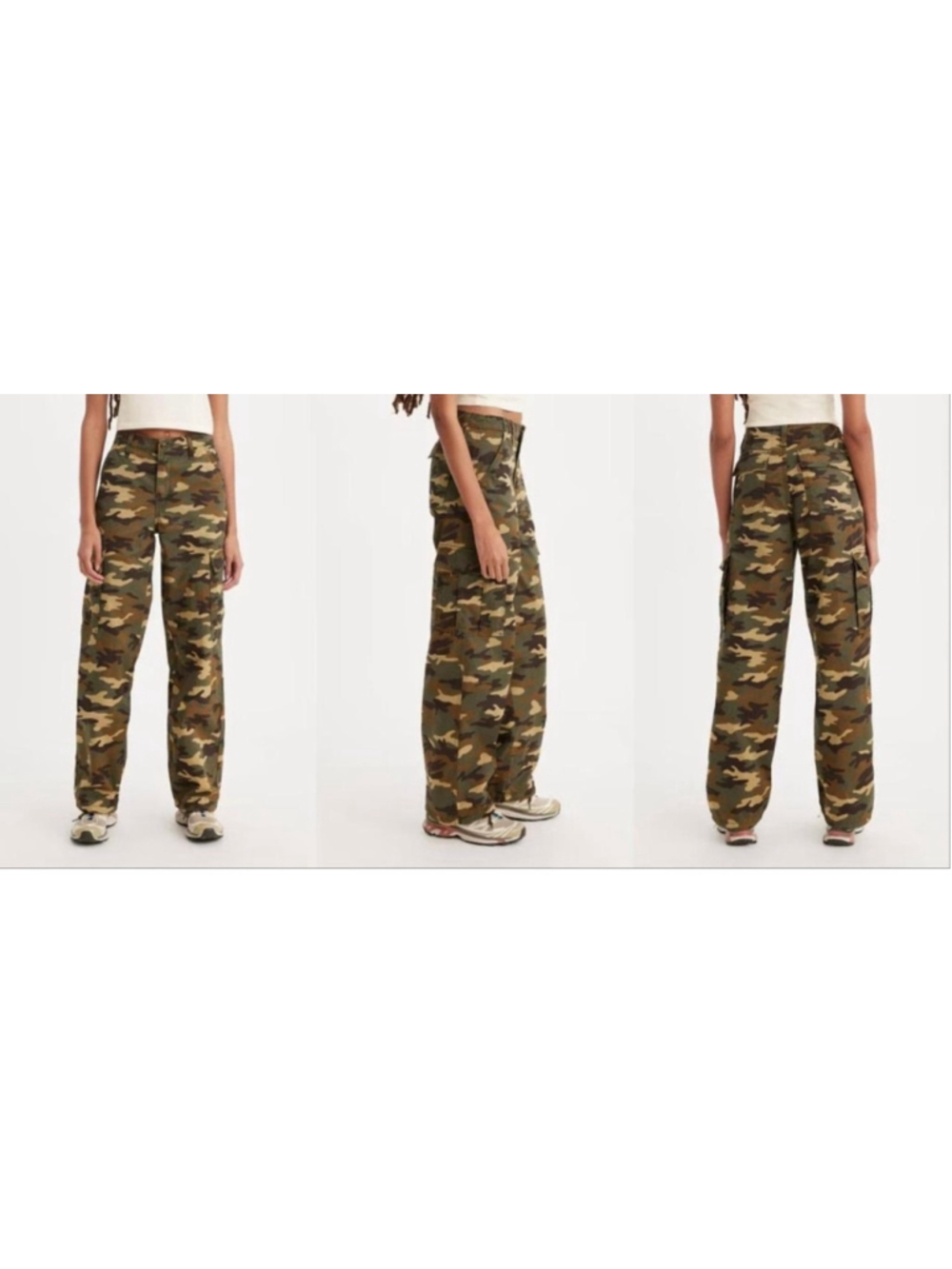 Levi's '94 Baggy Camo Cargo Pants Women's Size 24x30 Woodland Camouflage EUC